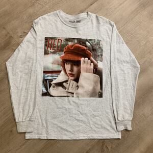 Taylor Swift Red Taylors Version Eras Long Sleeve T-Shirt Heather Gray Medium M